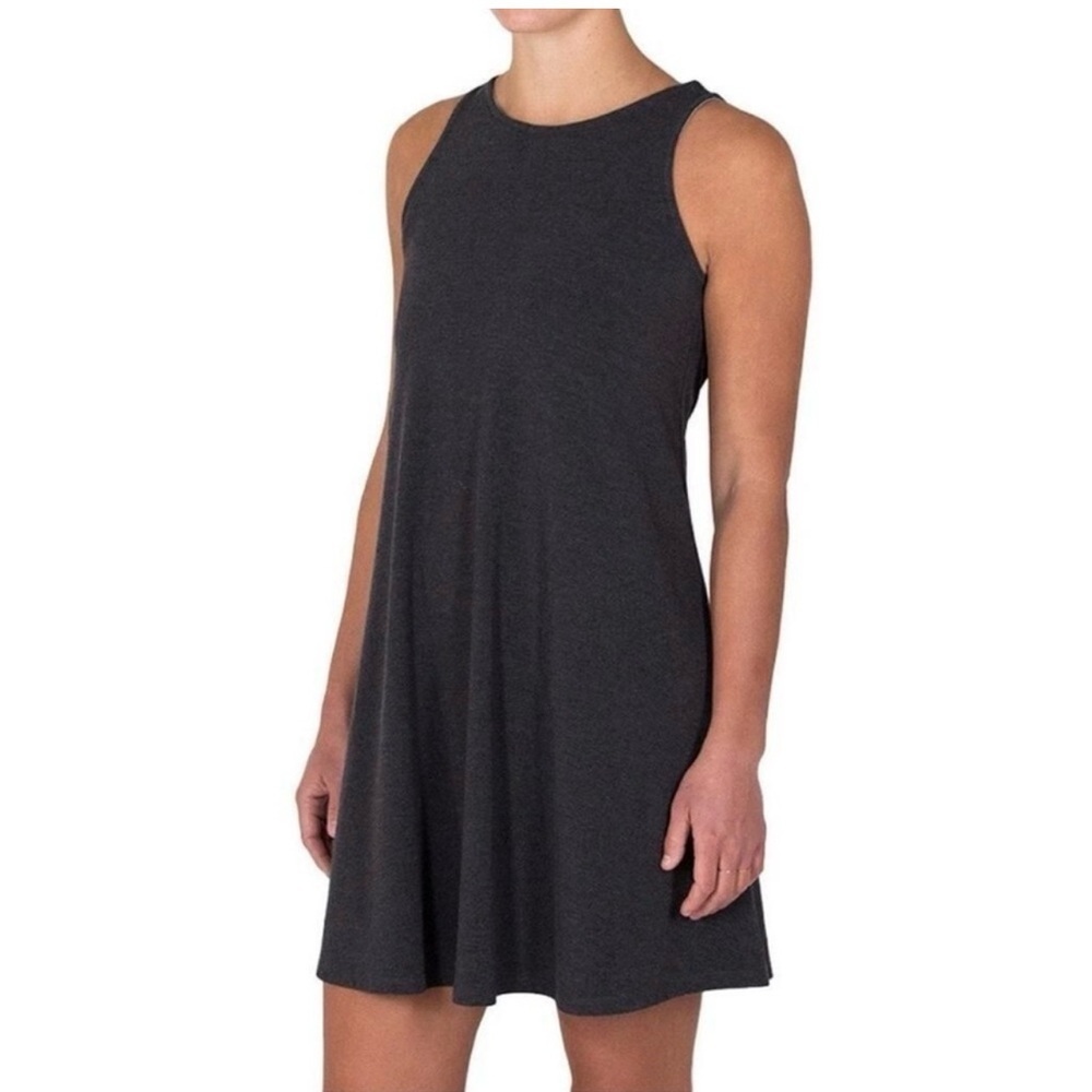 Free Fly Bamboo Flex Mini Dress Heather Black UPF 50+ Athletic Athleisure Sporty